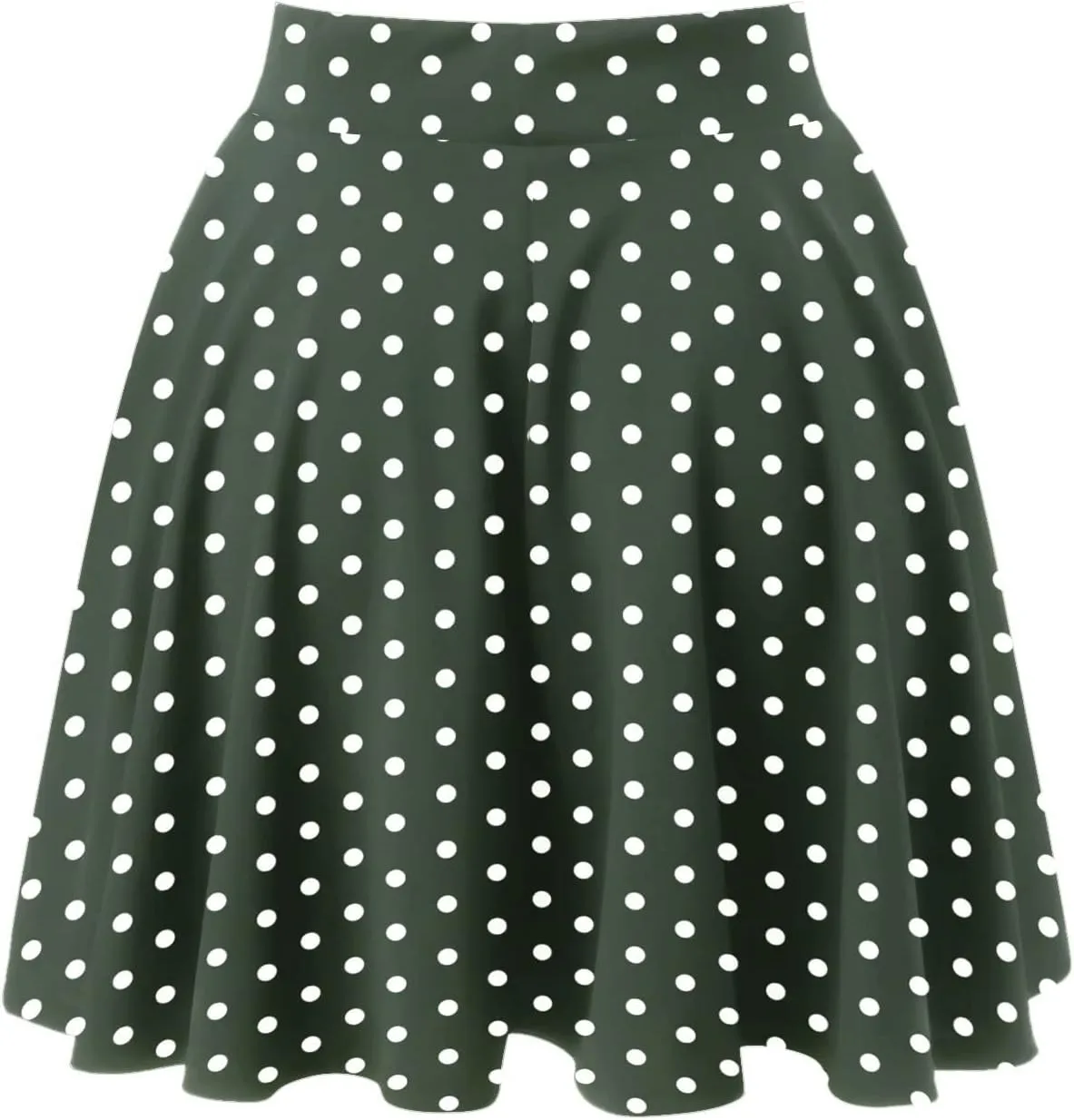 Women's Polka Dot Mini Skirts Casual Elastic High Waisted A-Line Pleated Short Skirt Summer Lightweight Casual Flared Skirts