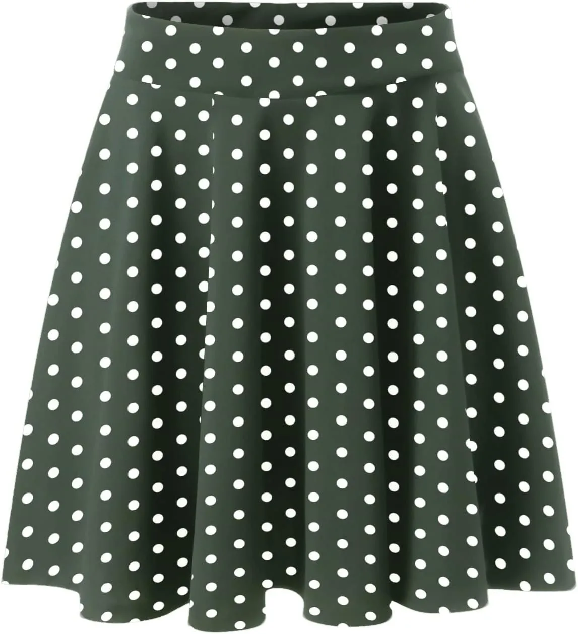 Women's Polka Dot Mini Skirts Casual Elastic High Waisted A-Line Pleated Short Skirt Summer Lightweight Casual Flared Skirts