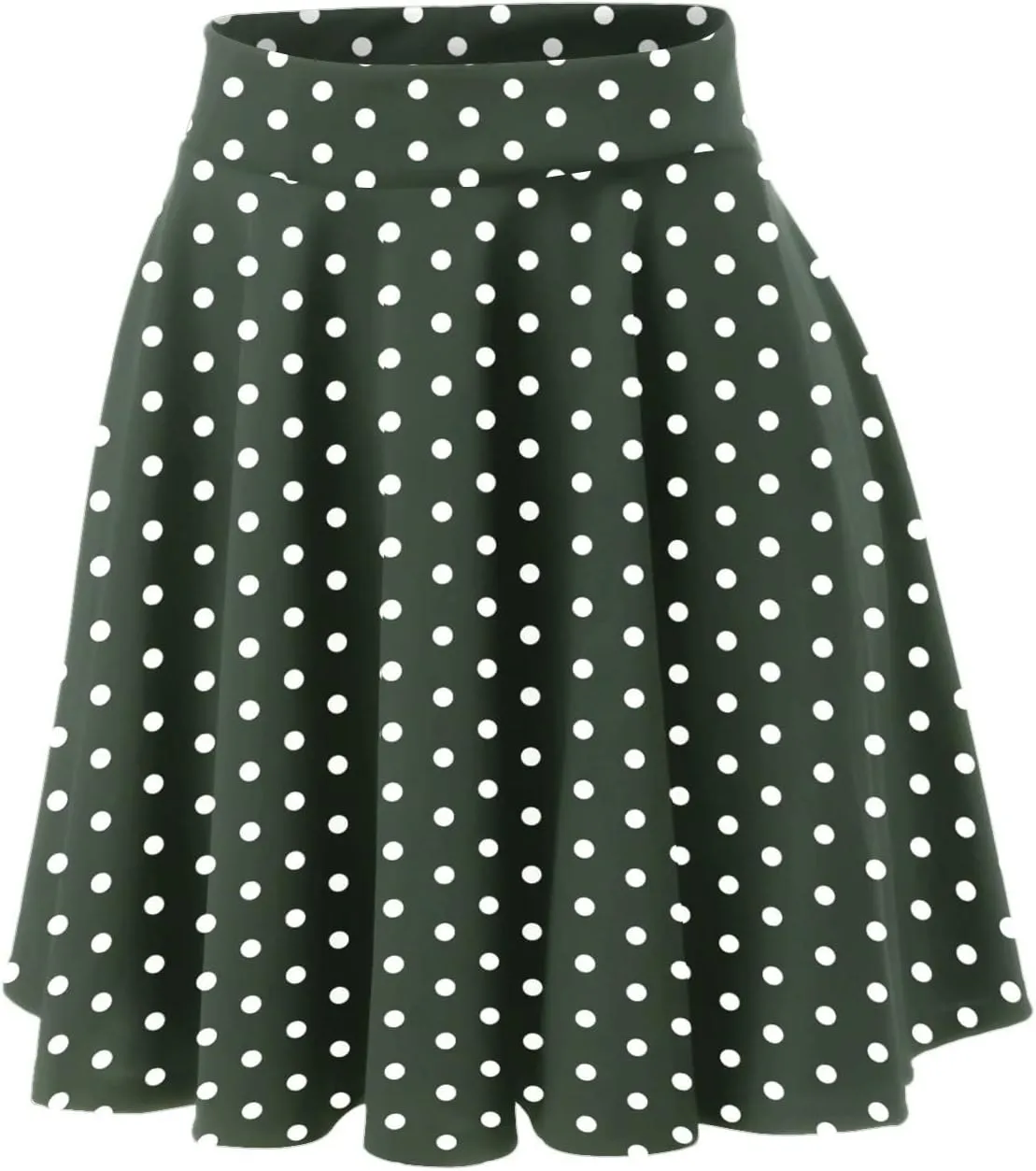 Women's Polka Dot Mini Skirts Casual Elastic High Waisted A-Line Pleated Short Skirt Summer Lightweight Casual Flared Skirts