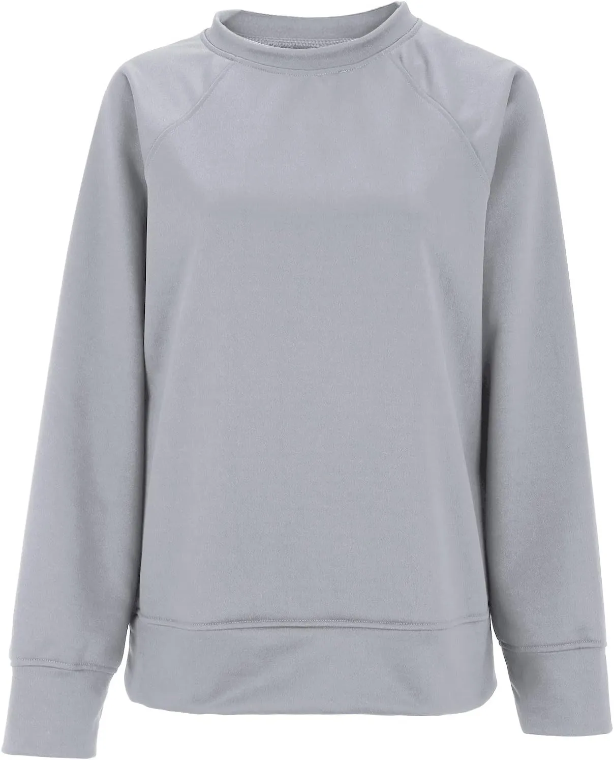 Women's Regular Fit Sweatshirt 2024 Fashion Solid Crewneck Long Sleeve Loose Casual Pullovers Fall Lightweight Tops