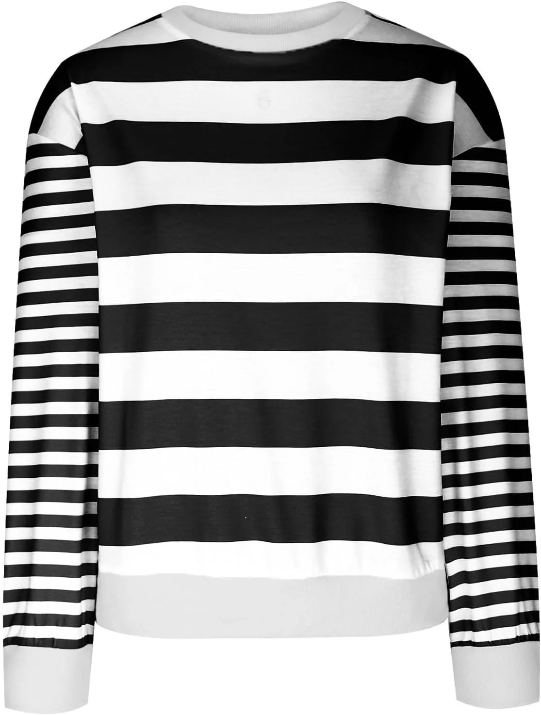 Women's Regular Fit Sweatshirts Loose Comfy Striped Print Long Sleeve Pullover Hoodie Autumnn Outdoor Crewneck Tunics