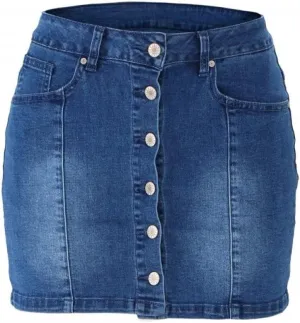 Womens Short Skirts - Sexy Women Spring Mini Denim Bodycon Skirts Ladies Girls Summer High Waist Casual Front Butt