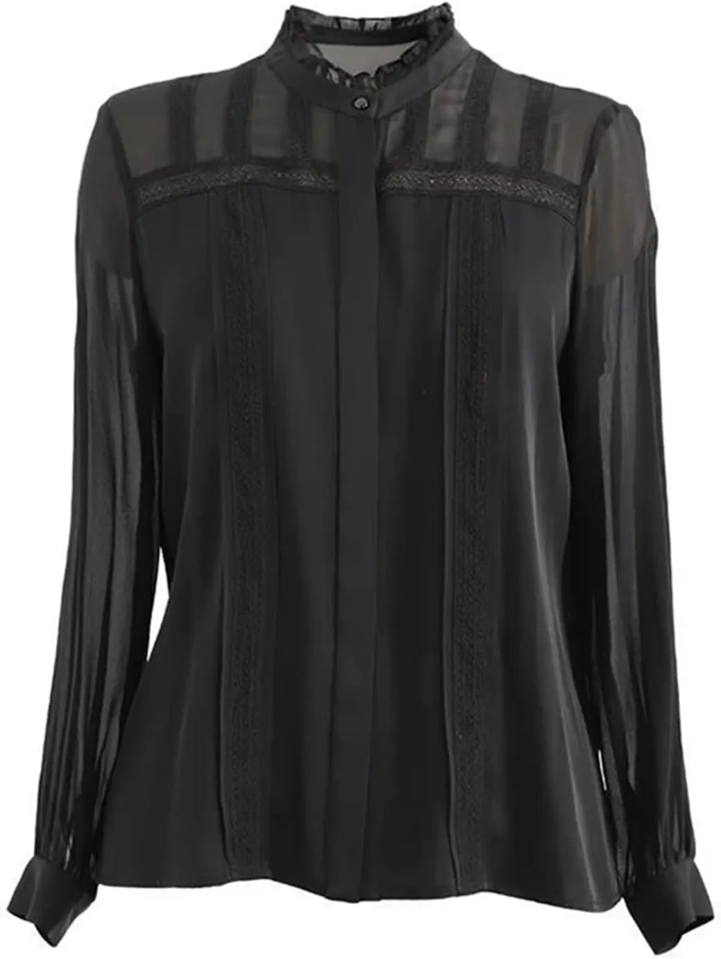 Women's Spring Summer Lace Patchwork Shirt – Elegant Long Sleeve All-Match Blouse Cardigan Top