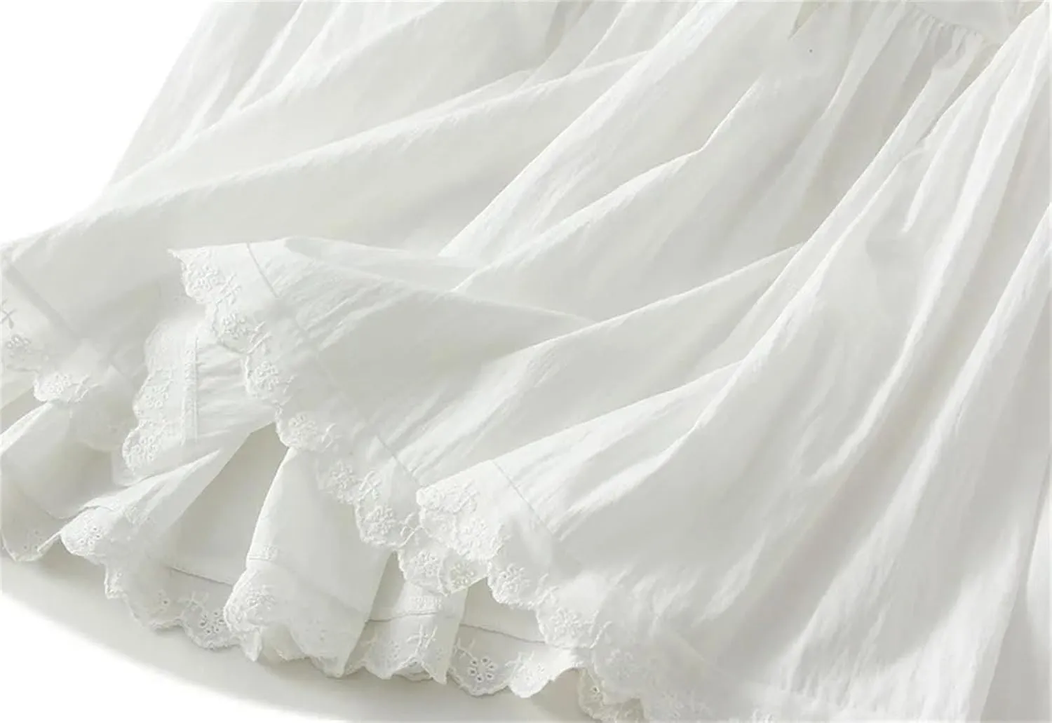 Women's Summer A-Line Skirts Lace Patchwork High Waist Casual Skirt