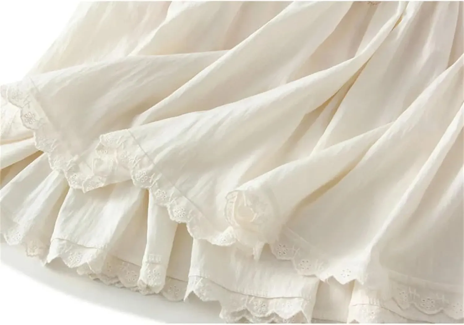 Women's Summer A-Line Skirts Lace Patchwork High Waist Casual Skirt