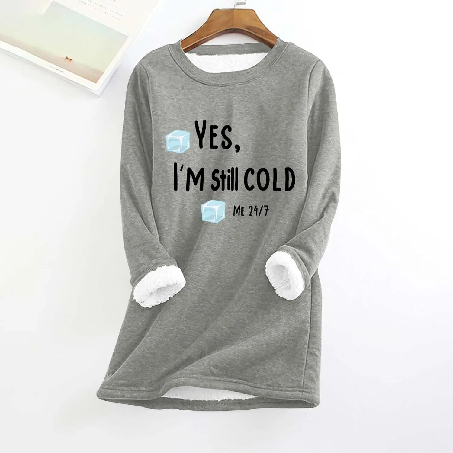 Womens Sweatshirt Warm Sherpa Lined Fleece Pullover Tops Casual Crewneck Sweater Long Sleeve Pullover Loungewear