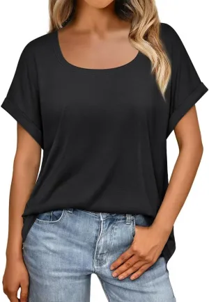 Womens Tops Summer Oversized Business Casual Fashion Loose Short Sleeve T Shirts Outfits Clothes 2025
