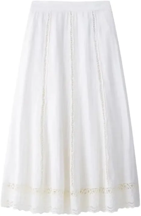 Women's Vintage Elastic High Waist Sweet Solid A-Line Skirts
