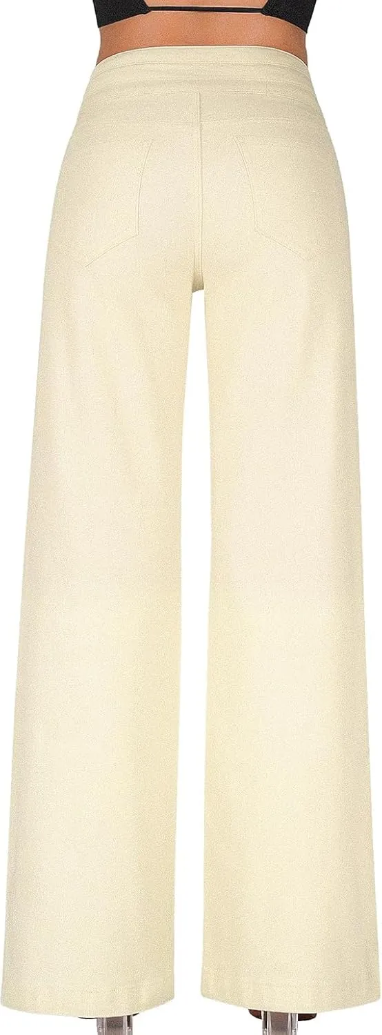 Women's Wide Leg Jeans Baggy High Waisted Casual Trendy Straight Stretch Loose Denim Pants Trouser with Pockets