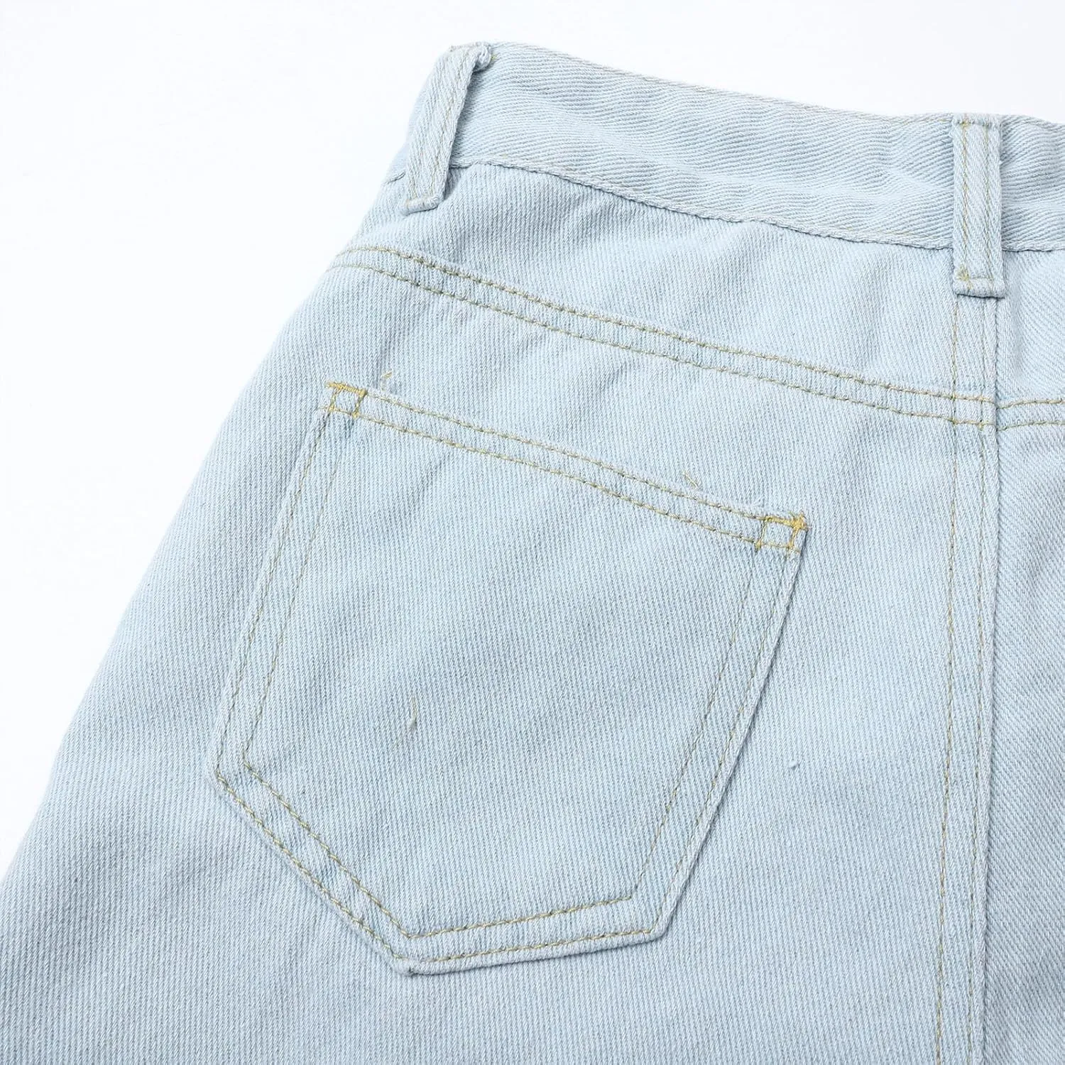 Women's Wide Leg Jeans Casual Loose High Waisted Straight Zimbaplatinum Denim Pants with Pockets