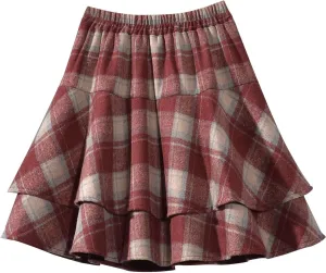 Women's Wool Blend Pleated Mini Skirt 2025 Trendy Skirt Schoolgirl Cute A-Line High Waisted Casual Skater Skirs