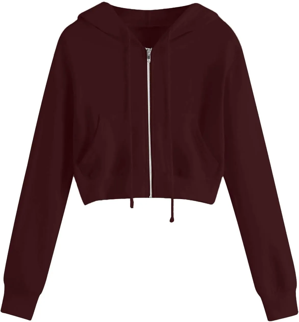 Womens Y2K Cropped Zip Up Hoodies Long Sleeve Lightweight Sweatshirts Jackets Trendy Tees Girl Clothes 2024