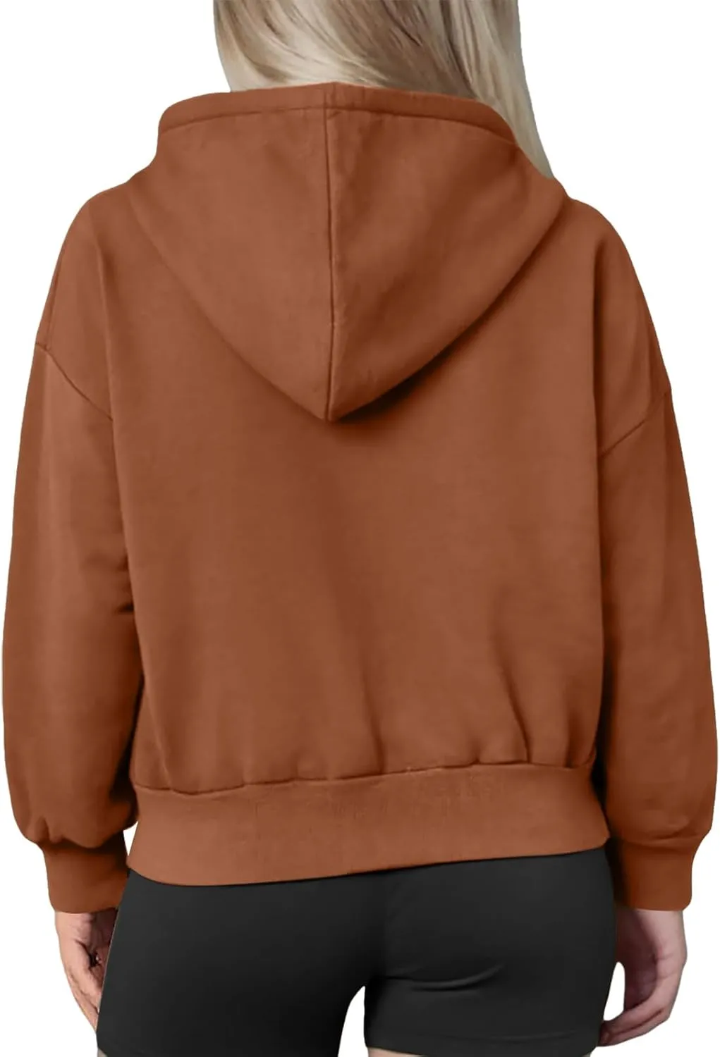 Womens Zip Up Hoodies Cropped Sweatshirts Casual Fleece Jackets Hooded Y2k Top 2024 Fall Outfits Clothes