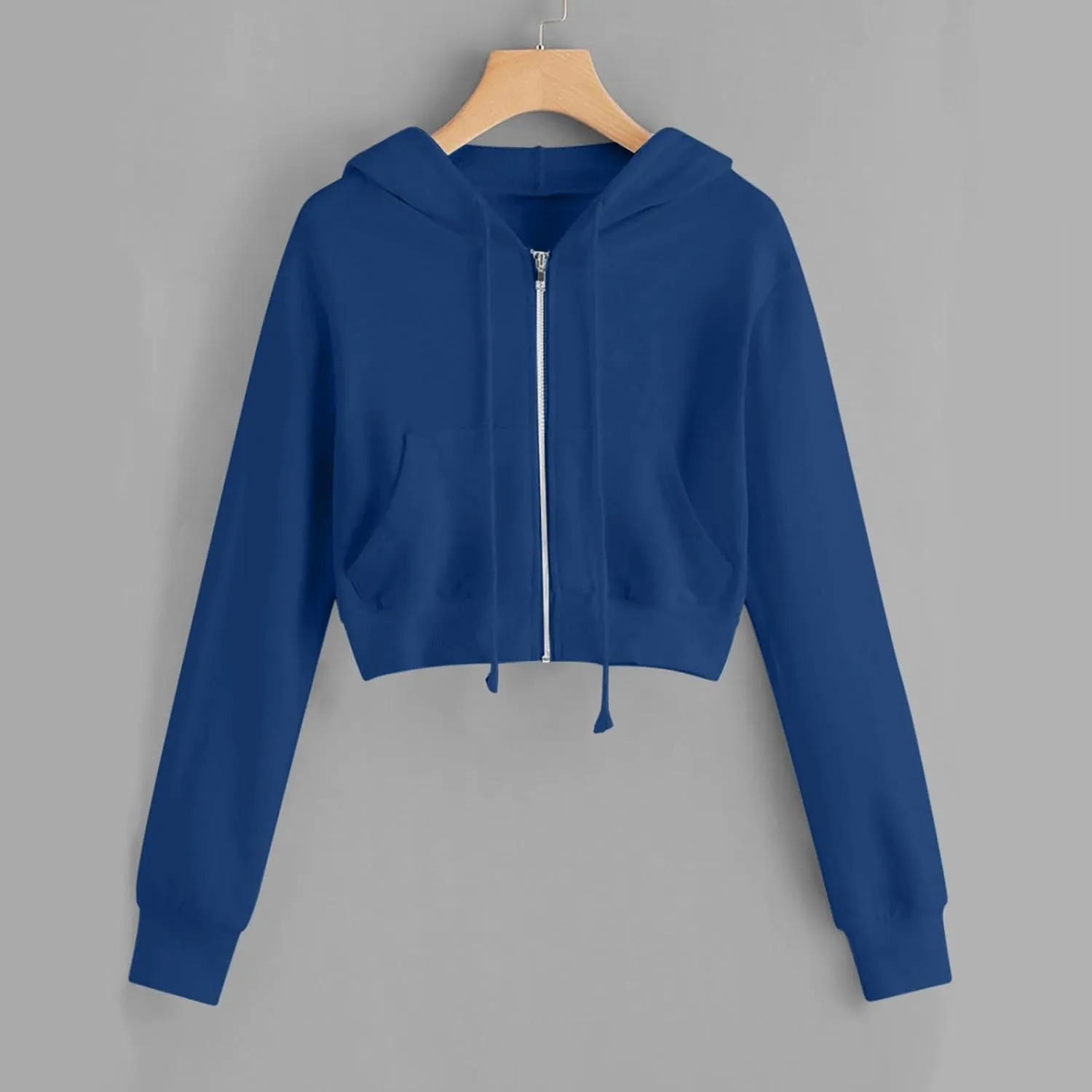 Womens Zip Up Hoodies Cropped Sweatshirts Fall Fashion Outfits Casual Hooded Y2k Tops Trendy Crop Jackets