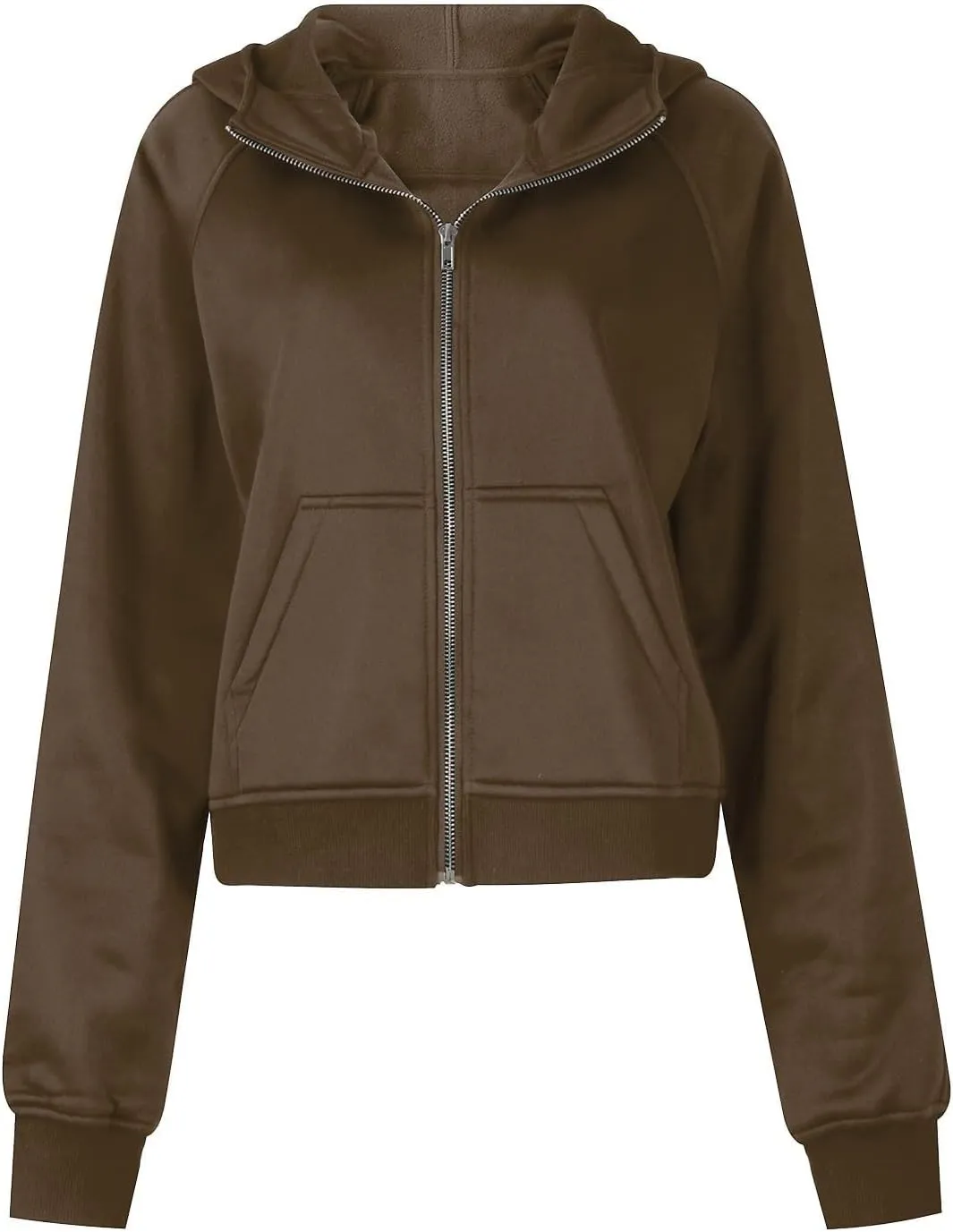Womens Zip Up Hoodies Cropped Sweatshirts Fleece Jackets Fall Outfits Oversized Casual Hooded Y2k Tops