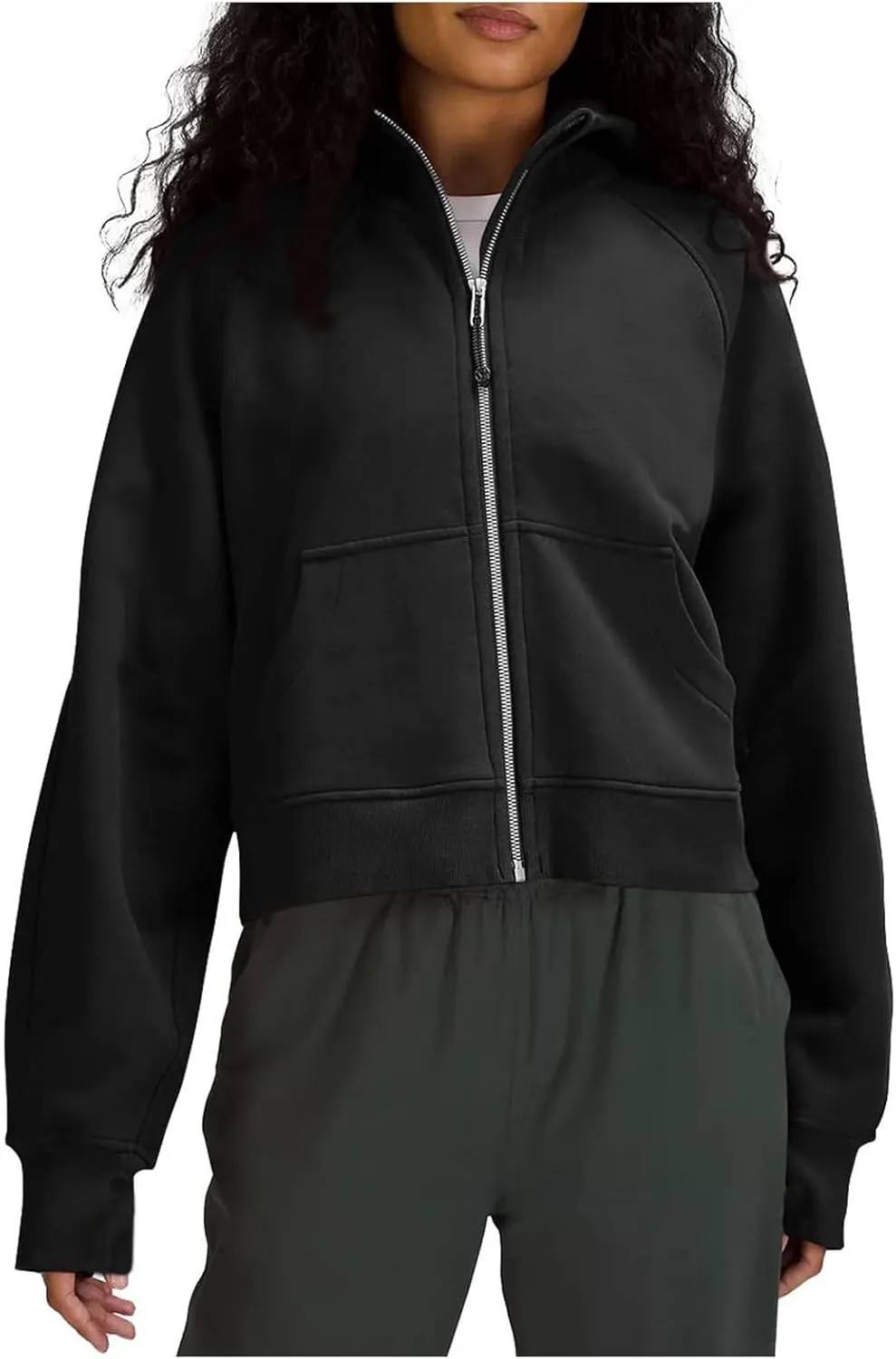Womens Zip Up Hoodies Cropped Sweatshirts Fleece Jackets Fall Outfits Oversized Casual Hooded Y2k Tops