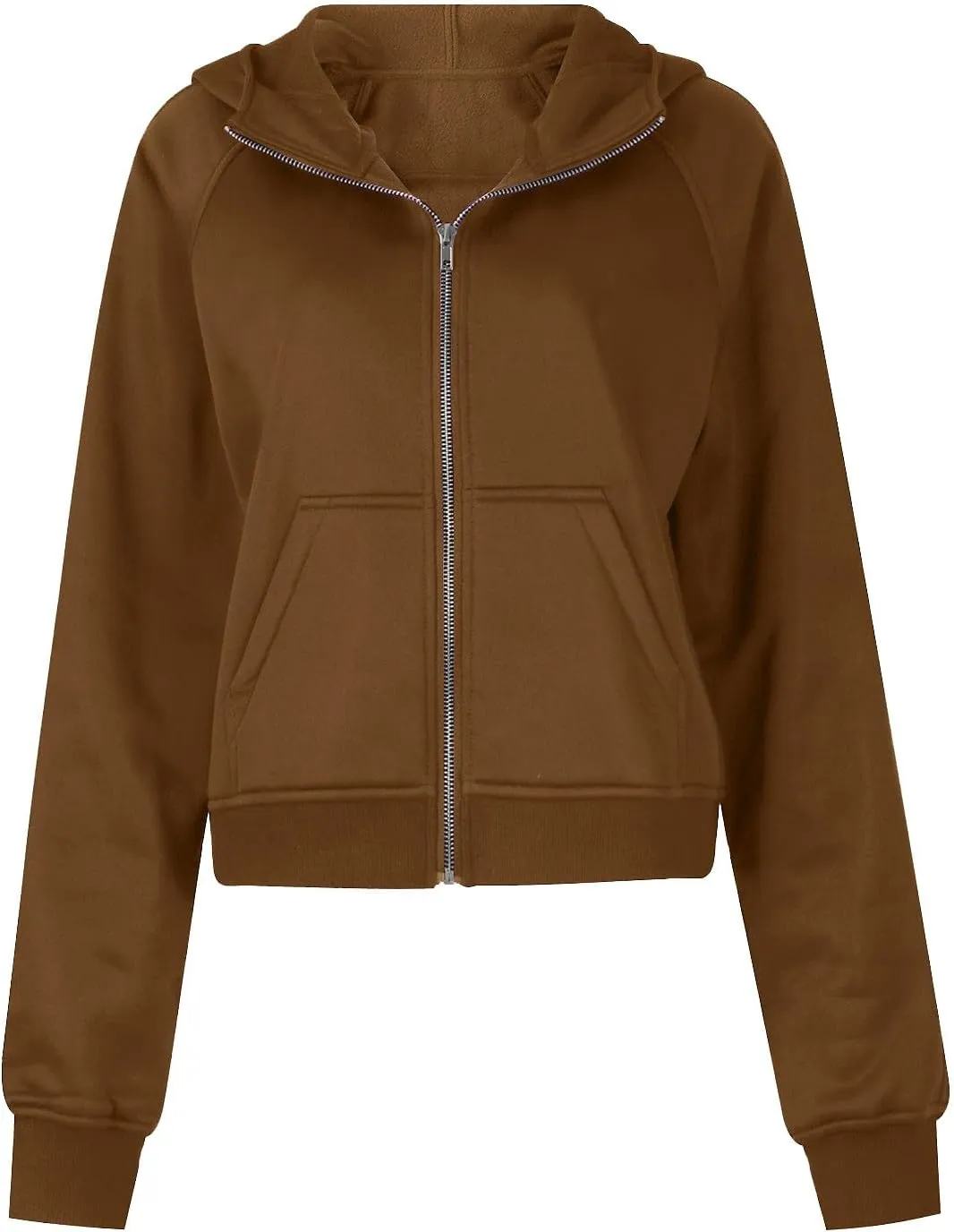 Womens Zip Up Hoodies Cropped Sweatshirts Fleece Jackets Fall Outfits Oversized Casual Hooded Y2k Tops