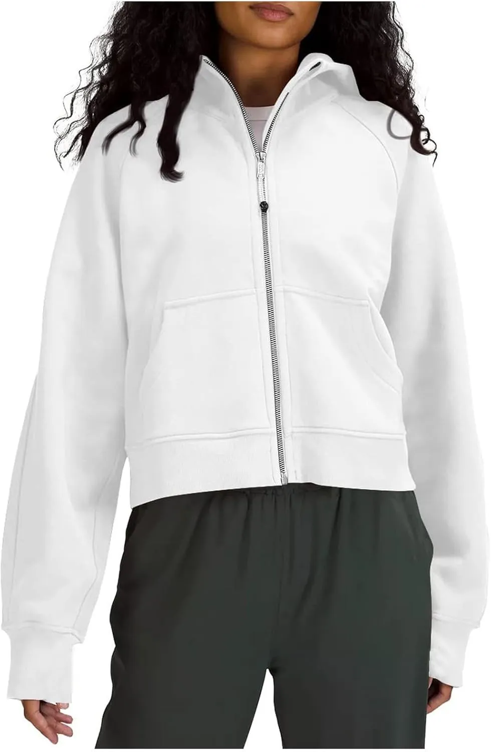 Womens Zip Up Hoodies Cropped Sweatshirts Fleece Jackets Fall Outfits Oversized Casual Hooded Y2k Tops
