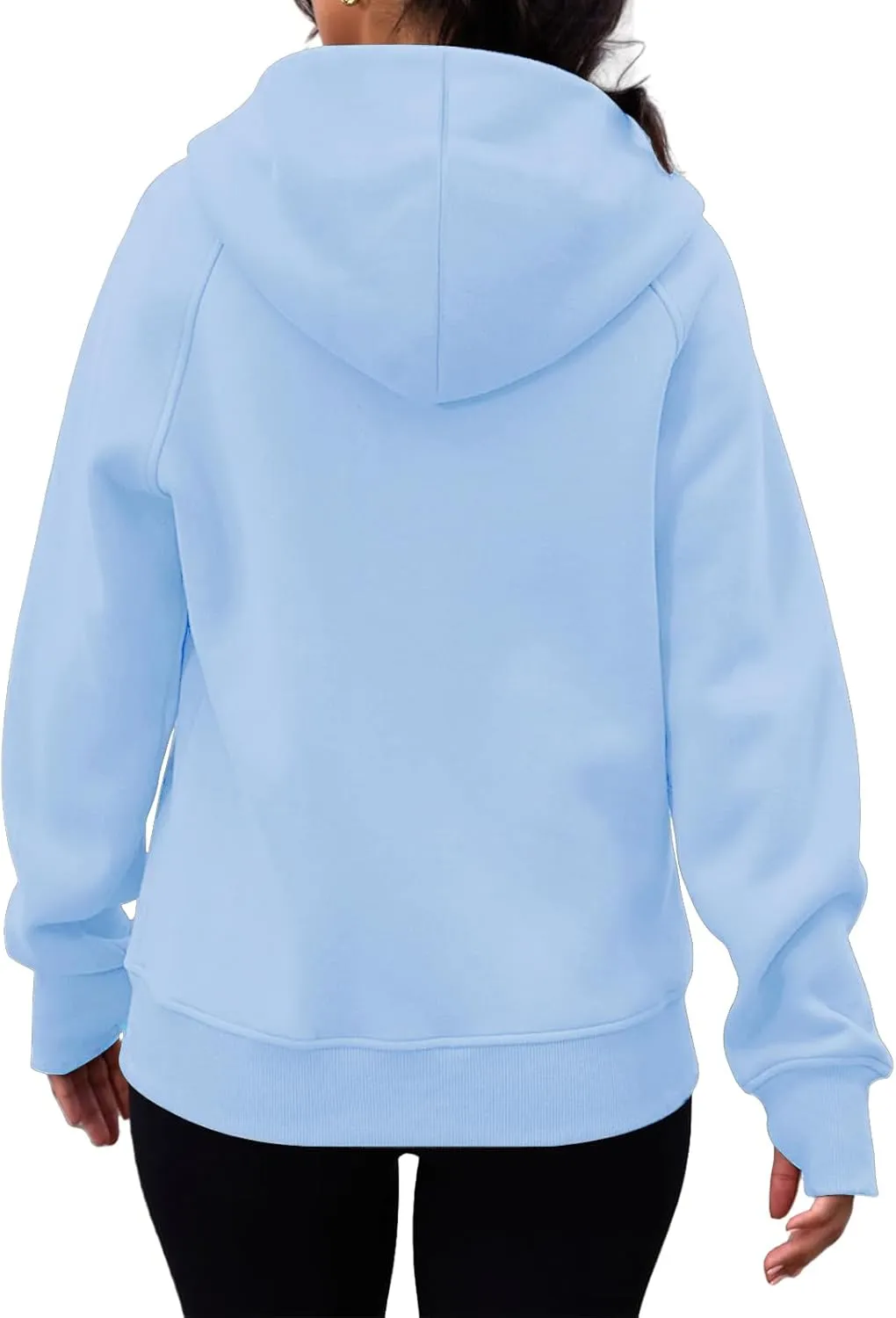 Womens Zip Up Hoodies Fleece Cropped Hooded Sweatshirts Long Sleeve Coat Outfit Teens Preppy Clothes