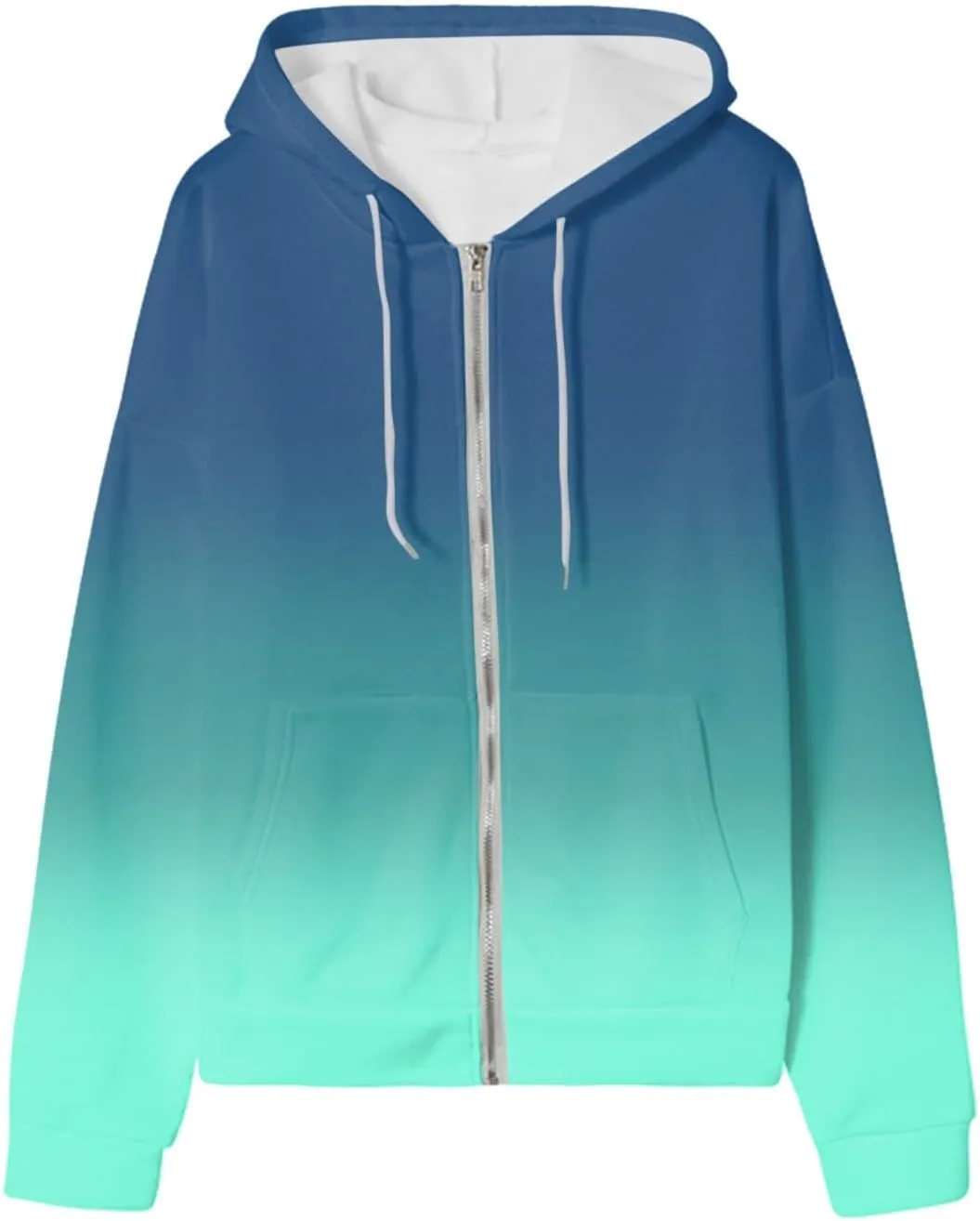 Womens Zip Up Hoodies Long Sleeve Drawstring Sport Sweatshirts Jacket Casual Fashion Jackets Fall Outfits