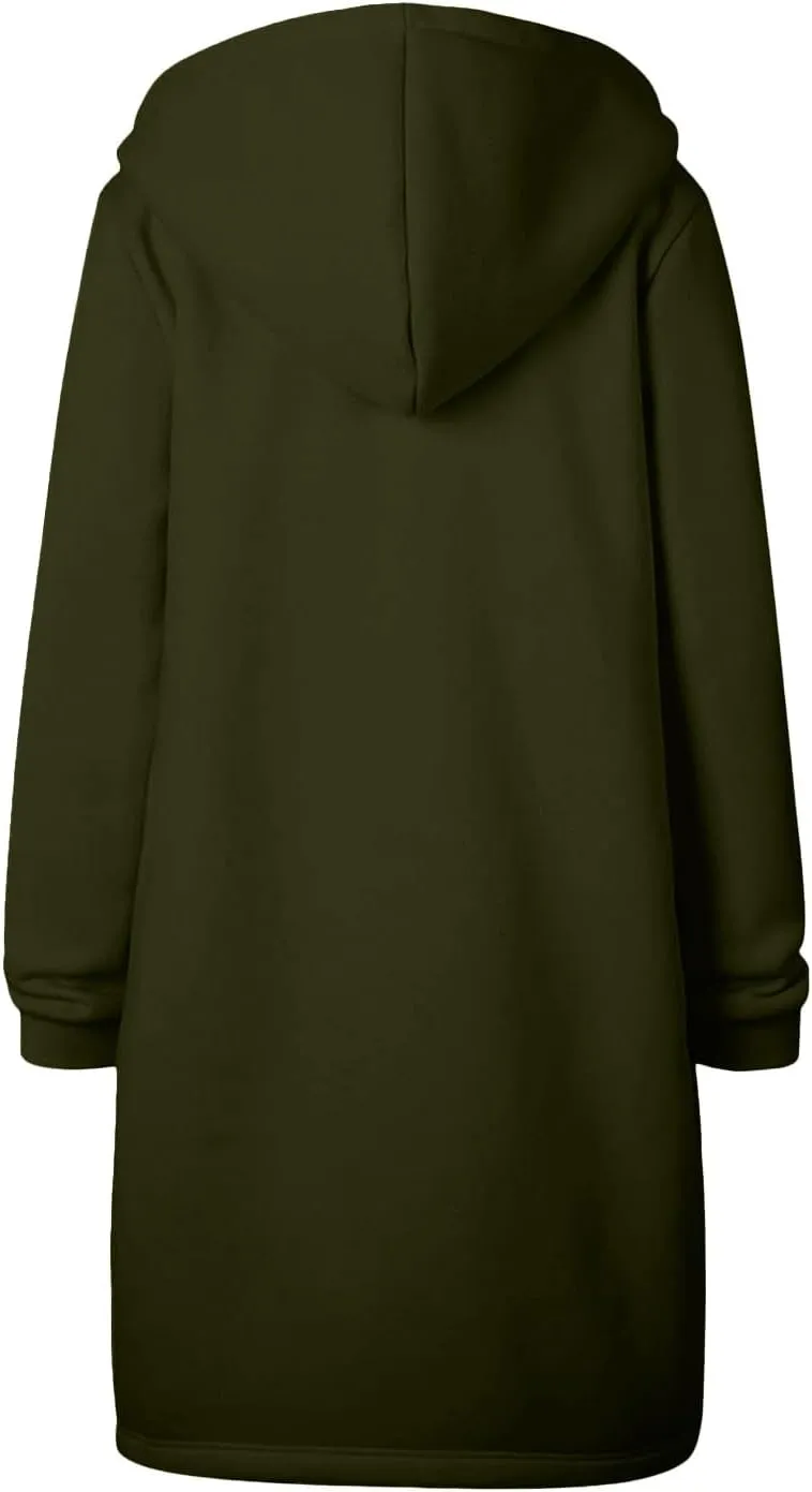 Womens Zip Up Hoodies Long Sleeve Fall Lightweight Hooded Sweatshirt Oversized Fleece Jacket With Pockets