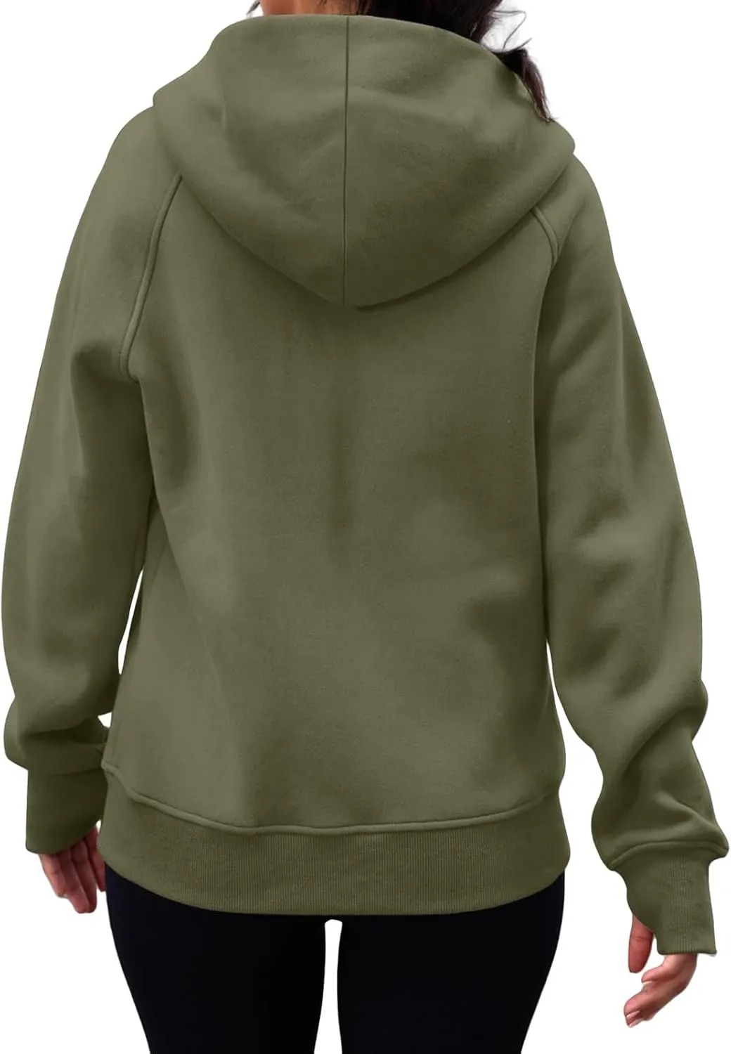 Womens Zip Up Hoodies Long Sleeve Fleece Jackets Casual Lightweight Outfits Clothes with Thumb Holes