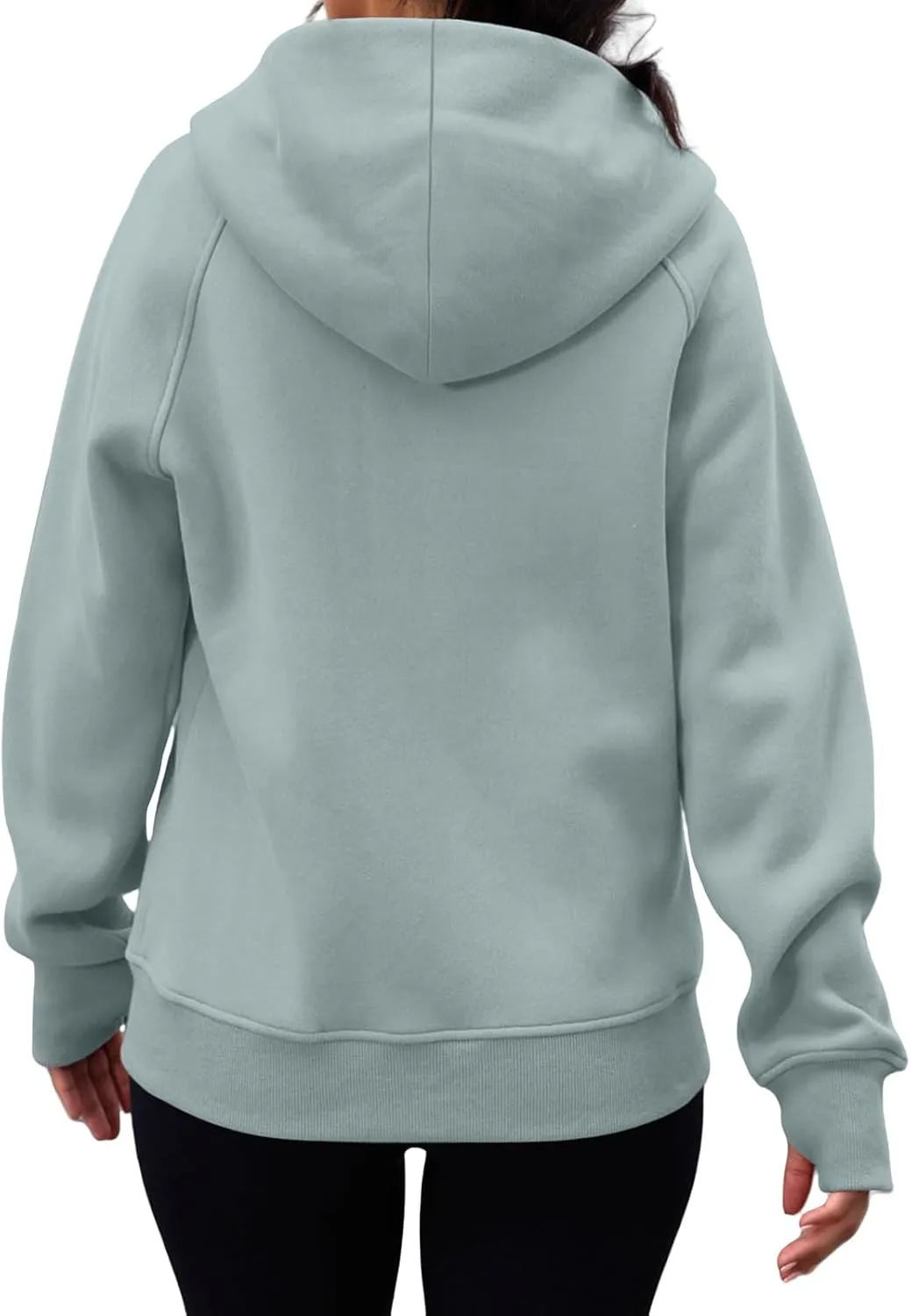Womens Zip Up Hoodies Long Sleeve Fleece Jackets Casual Lightweight Outfits Clothes with Thumb Holes