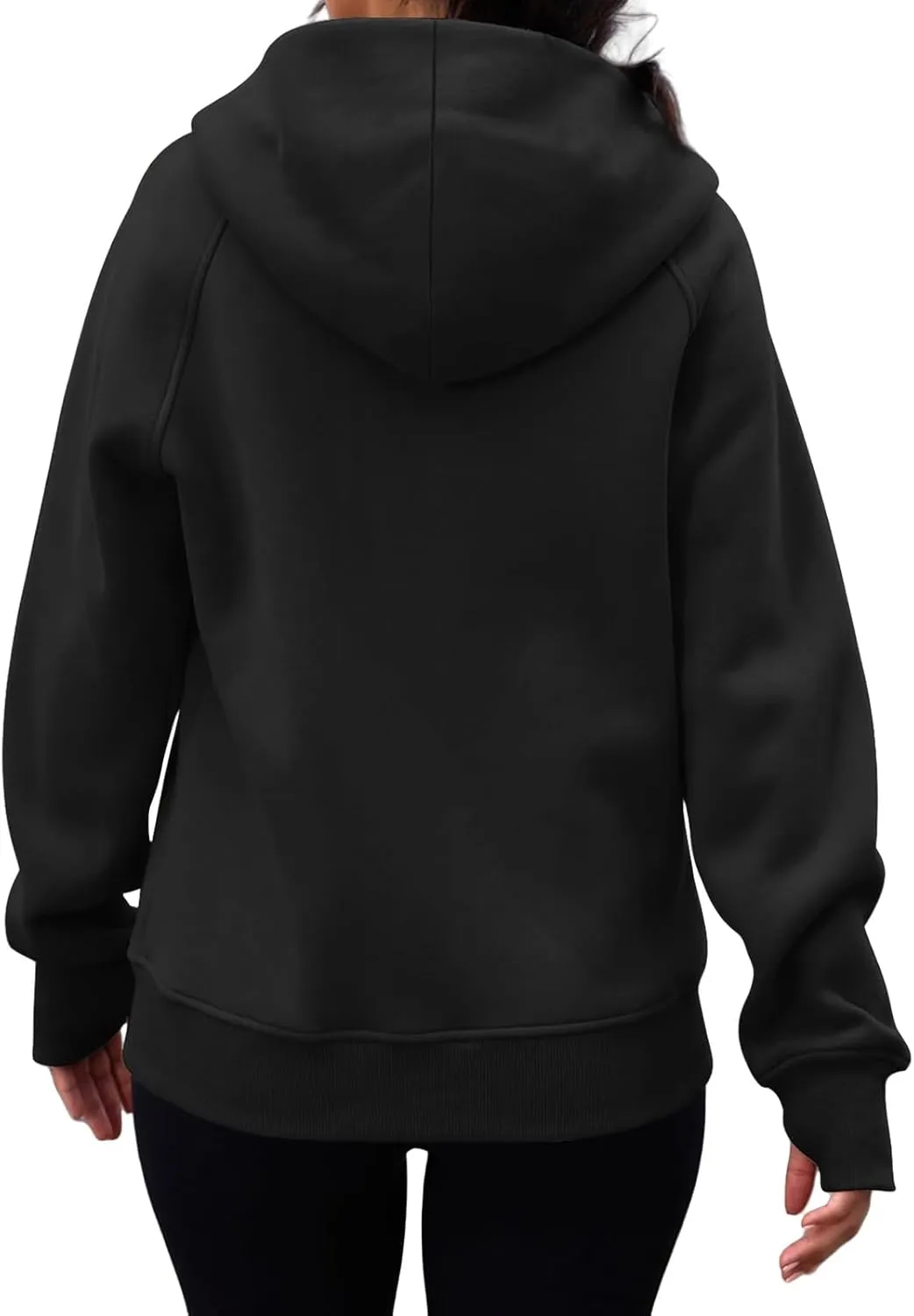 Womens Zip Up Hoodies Long Sleeve Fleece Jackets Casual Lightweight Outfits Clothes with Thumb Holes