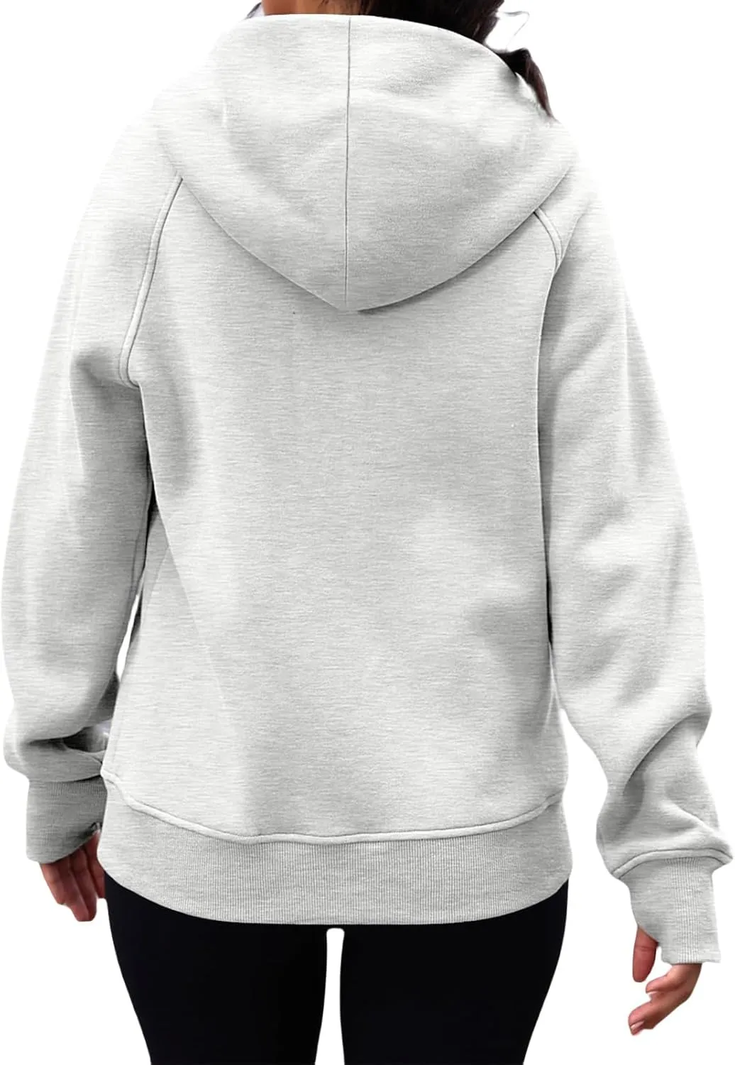 Womens Zip Up Hoodies Long Sleeve Fleece Jackets Casual Lightweight Outfits Clothes with Thumb Holes