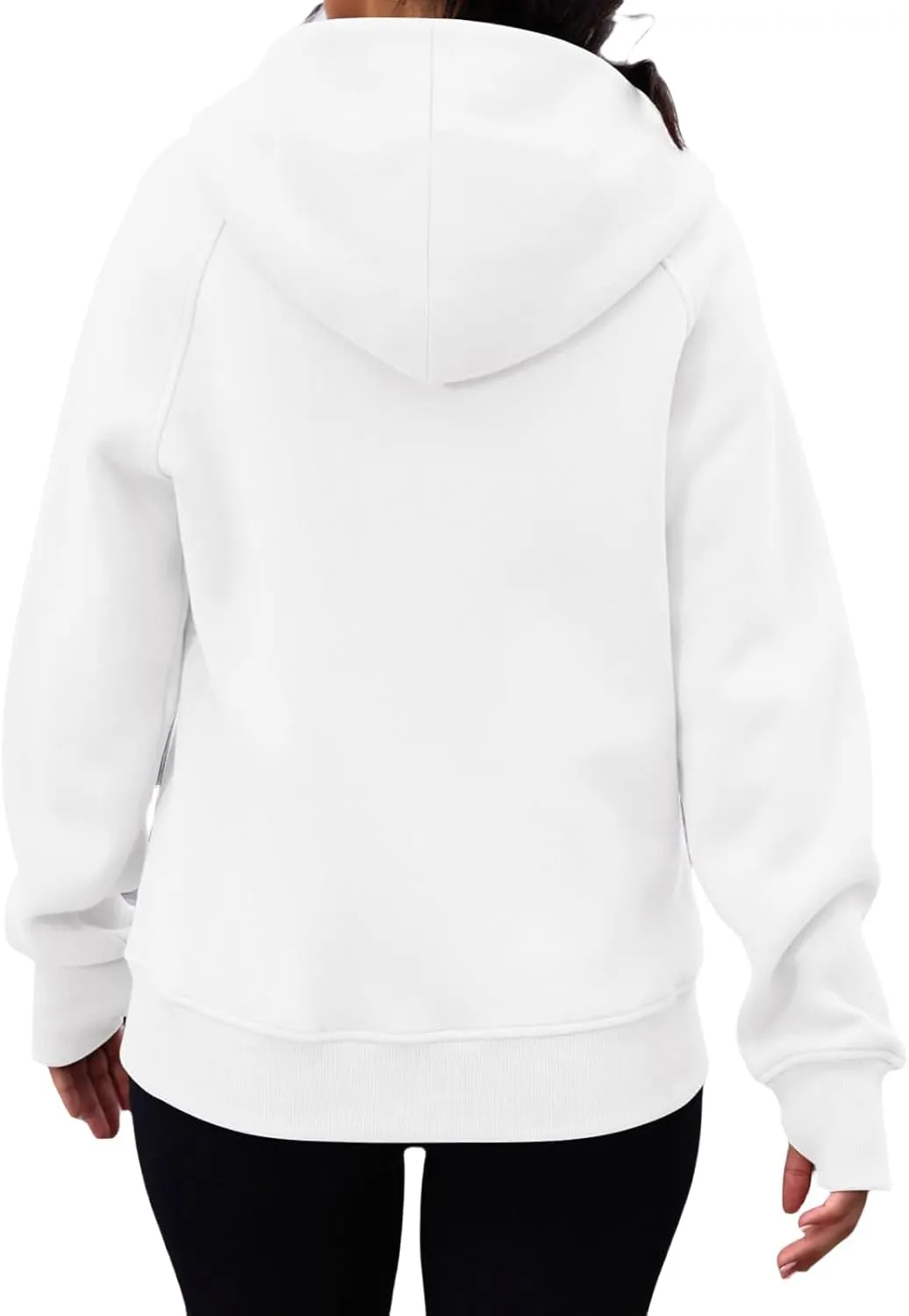 Womens Zip Up Hoodies Long Sleeve Fleece Jackets Casual Lightweight Outfits Clothes with Thumb Holes