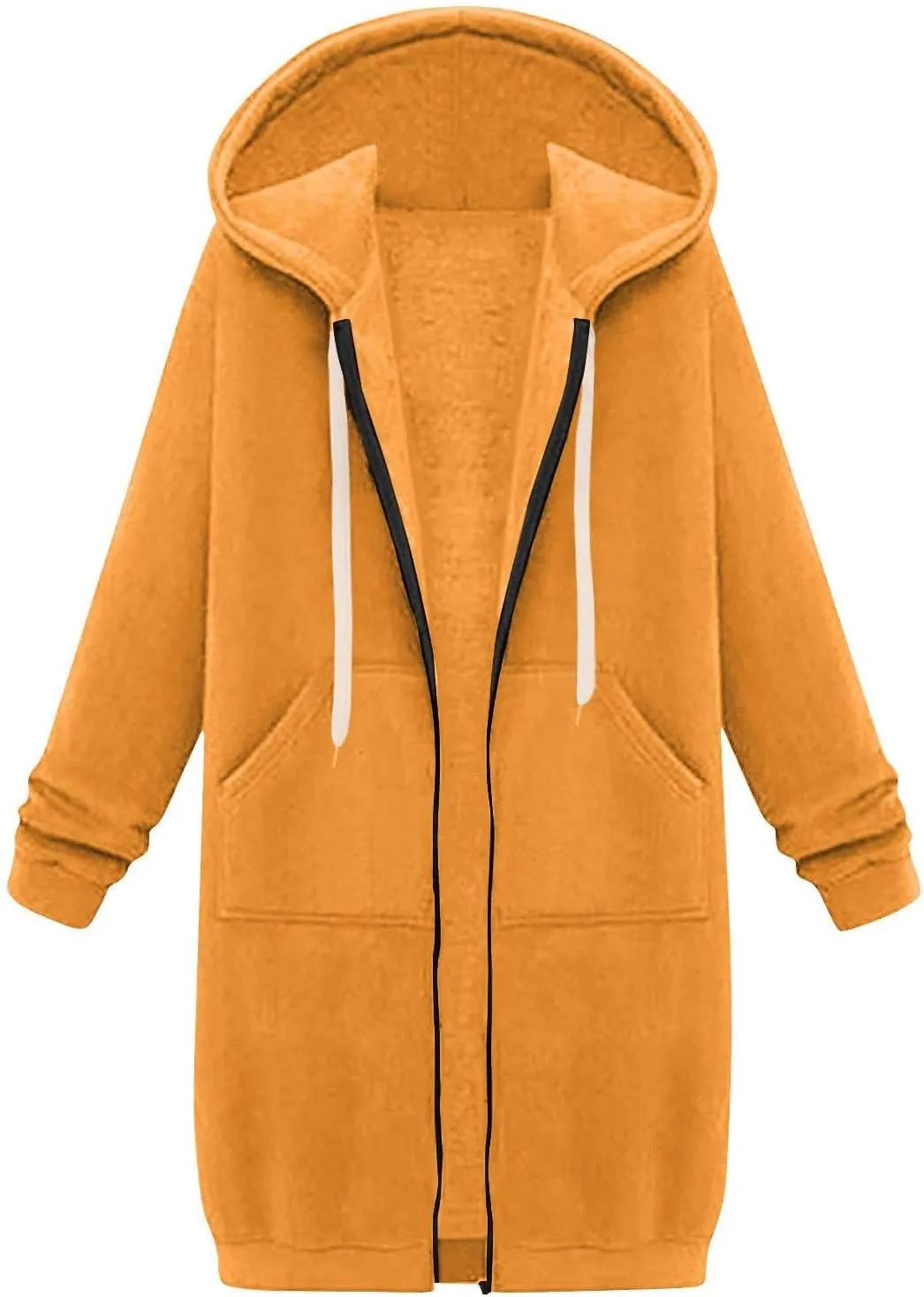 Women's Zip Up Hoodies Long Sleeve Winter Lightweight Hooded Sweatshirt Casual Jacket Coat with Pockets