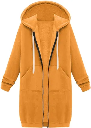 Women's Zip Up Hoodies Long Sleeve Winter Lightweight Hooded Sweatshirt Casual Jacket Coat with Pockets