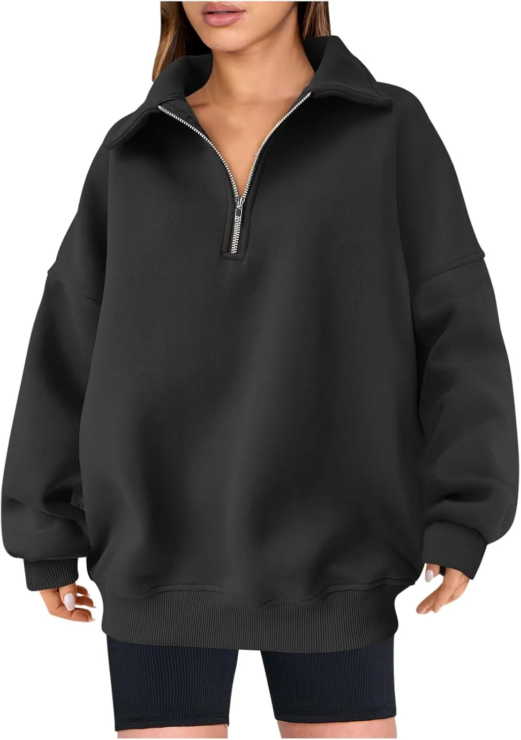 Womens Zip Up Hoodies Oversized Sweatshirts Preppy Clothes Fall Winter Teen Girls Outfits Fashion Crewneck Pullover