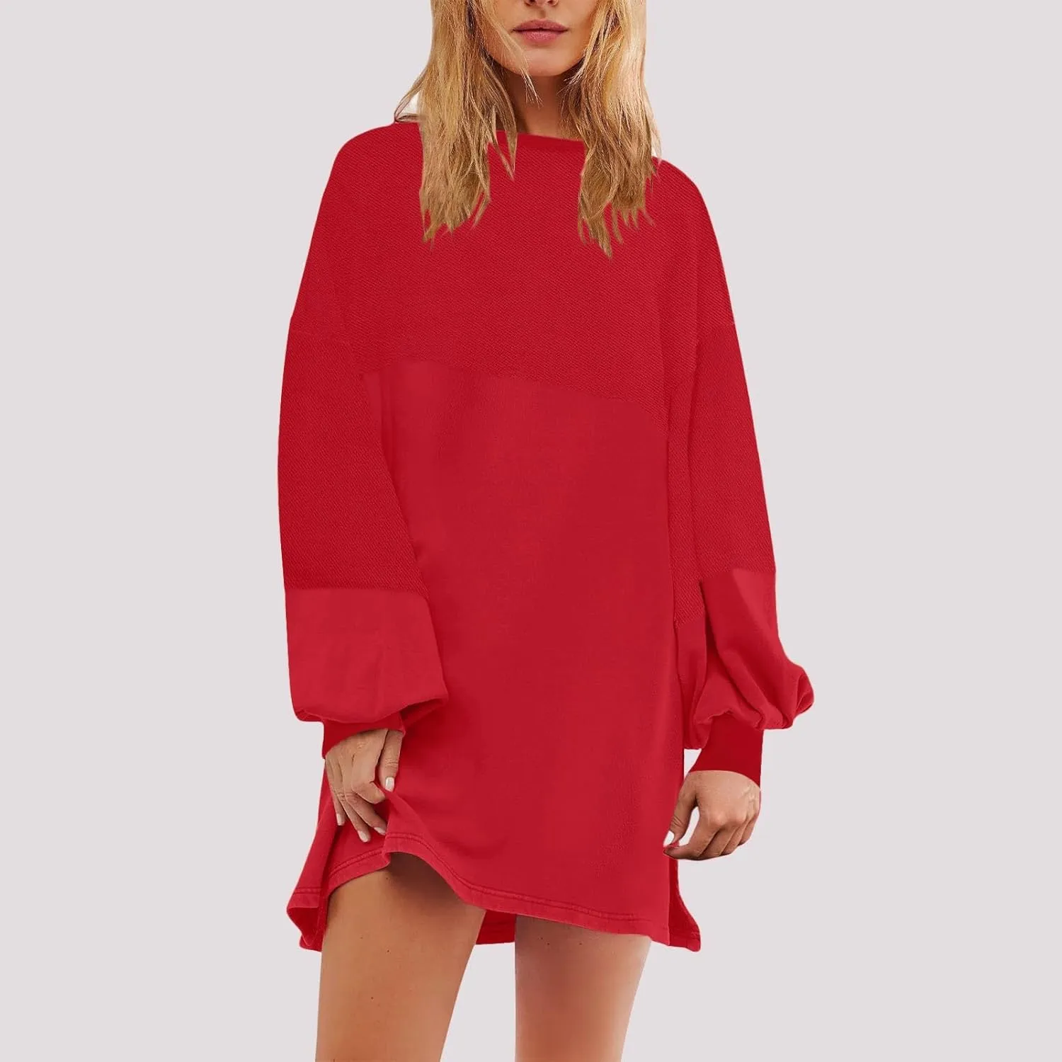 WYTong Summer Dresses for Women 2025 Casual Loose Long Sleeve Dresses Casual Ruffle A Line Swing Short Dresses