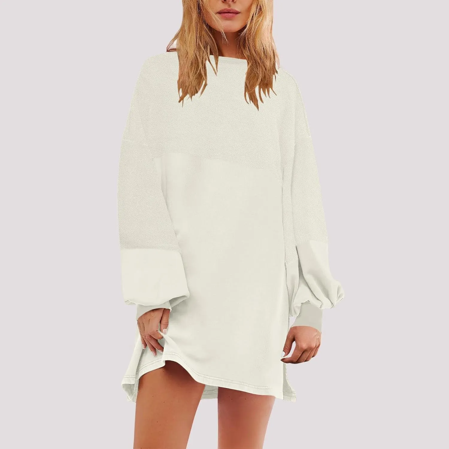 WYTong Summer Dresses for Women 2025 Casual Loose Long Sleeve Dresses Casual Ruffle A Line Swing Short Dresses