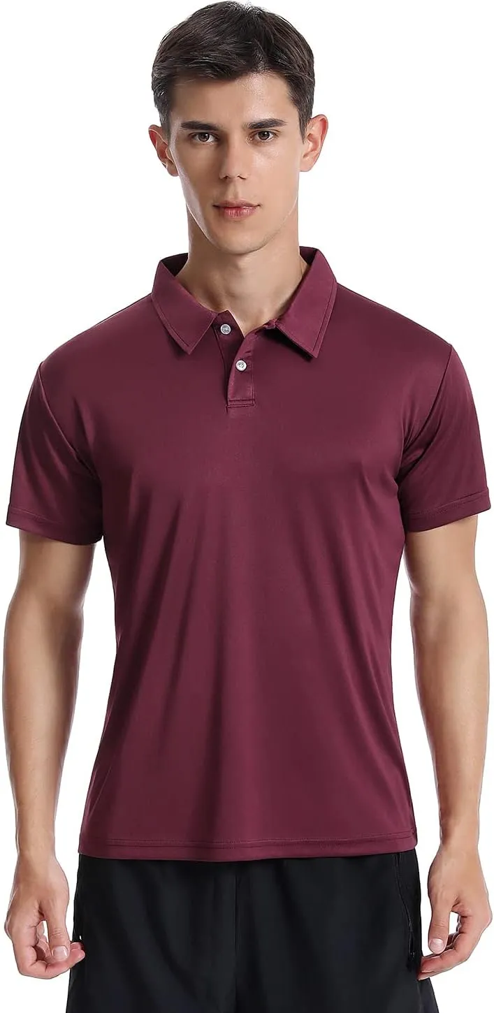 Xelky Men's Polo Shirts Quick Dry Short Sleeve Golf Athletic Shirt Moisture Wicking Casual Work Collared Polos 4 Pack