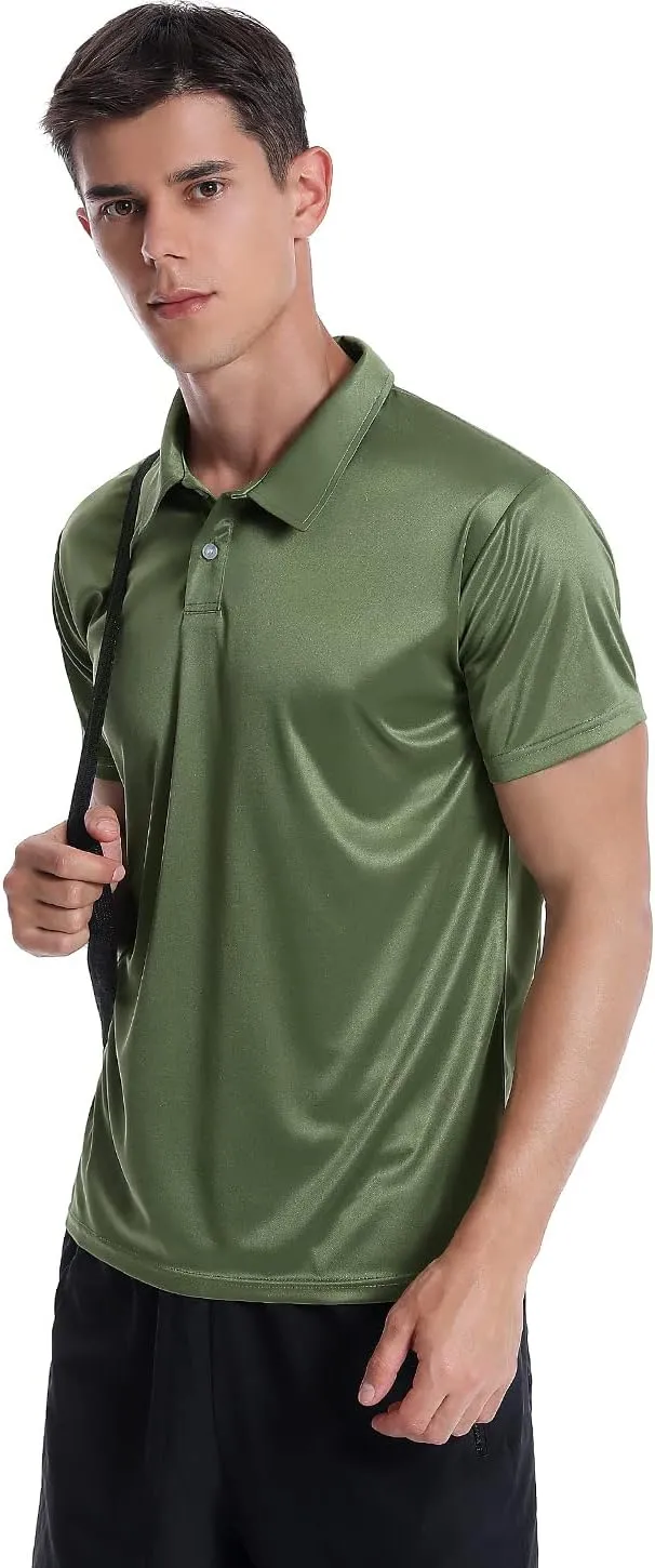 Xelky Men's Polo Shirts Quick Dry Short Sleeve Golf Athletic Shirt Moisture Wicking Casual Work Collared Polos 4 Pack