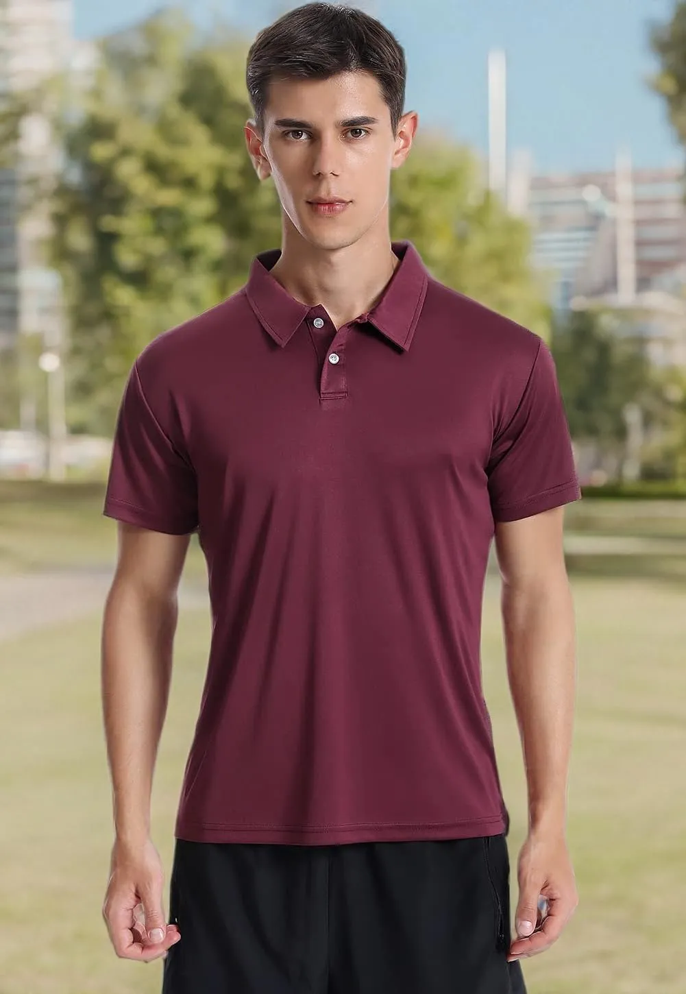 Xelky Men's Polo Shirts Quick Dry Short Sleeve Golf Athletic Shirt Moisture Wicking Casual Work Collared Polos 4 Pack