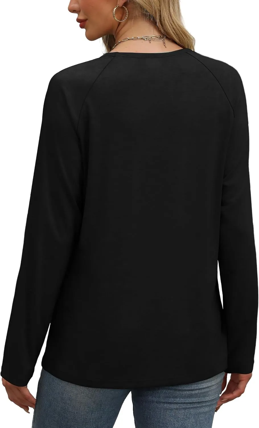 XIEERDUO Womens Long Sleeve Shirts Casual Fall Fashion Crewneck Tops Loose Fit Lightweight