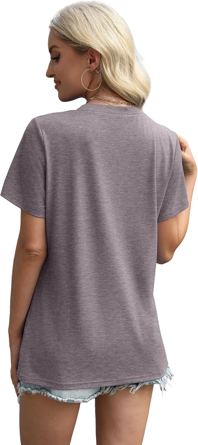 XIEERDUO Womens Summer Tops 2025 Pleated Round Neck Short Sleeve Shirts Business Casual