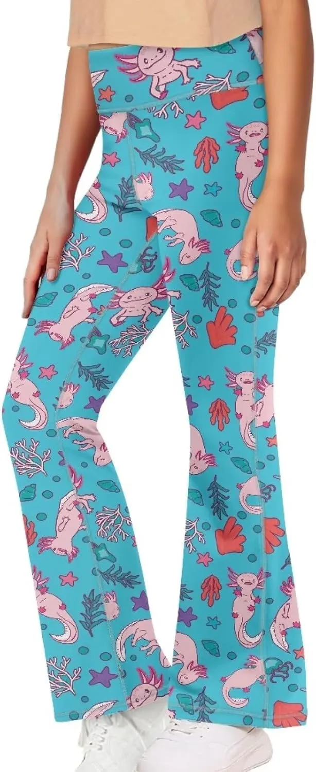 YEXIATODO Girls Flare Leggings Yoga Pants Size 5-14 Athletic Leggings Sportswear for Toddlers Teens Bell Bottom Leggings
