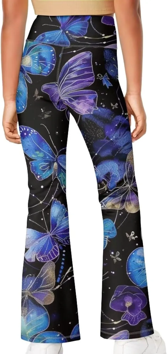YEXIATODO Girls Flare Leggings Yoga Pants Size 5-14 Athletic Leggings Sportswear for Toddlers Teens Bell Bottom Leggings