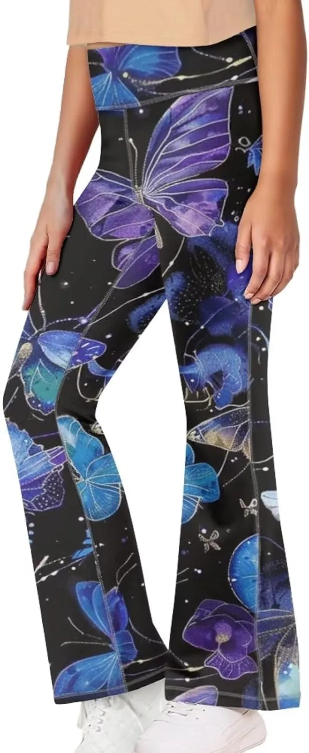 YEXIATODO Girls Flare Leggings Yoga Pants Size 5-14 Athletic Leggings Sportswear for Toddlers Teens Bell Bottom Leggings
