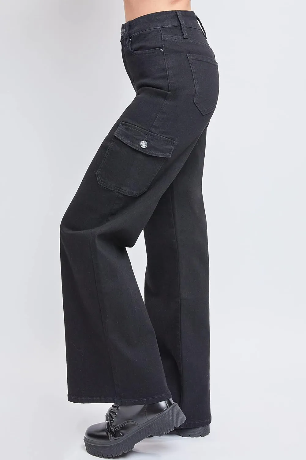 YMI Women's Junior Skater Cargo Wide Leg Jeans