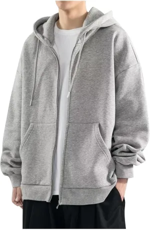 Ymosrh Men's Fashion Hoodies Long Sleeve Zip Up Hooded Sweatshirts with Pockets Gym Training Hoodie Jacket Coat, M-3XL