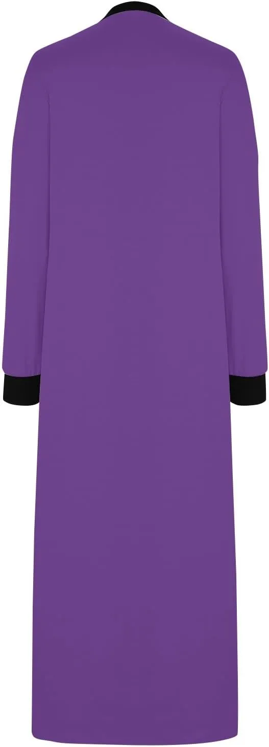 ZEFOTIM Womens Long Sleeve Dresses Solid Color Dress Spring Summer Dress Maxi Dresses V Neck Dresses Womens Spring Dresses